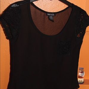 Sheer mesh black top